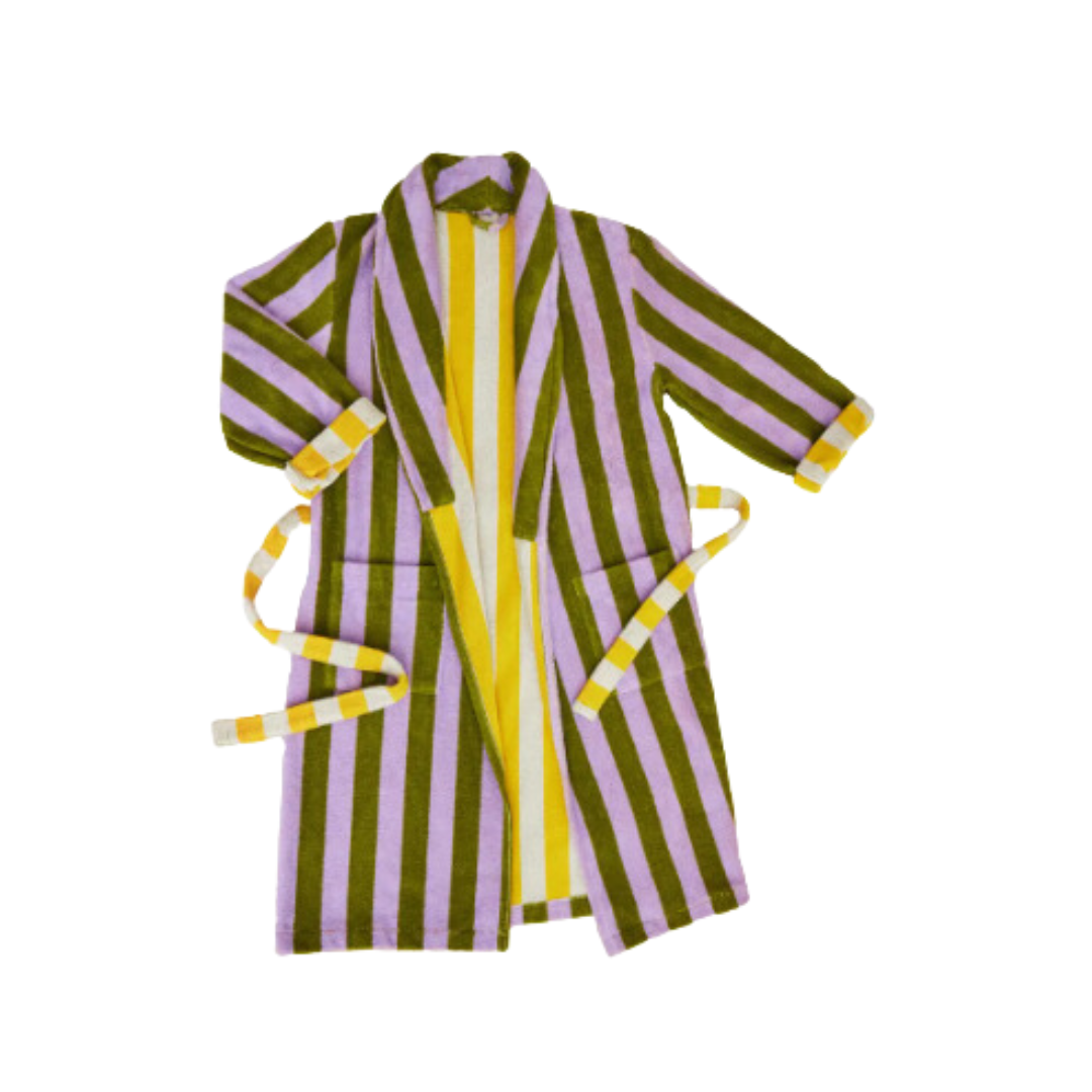 Dusen Dusen colorful striped robe
