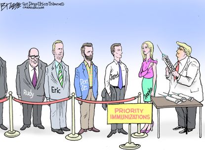 Political Cartoon U.S. Trump pardons
