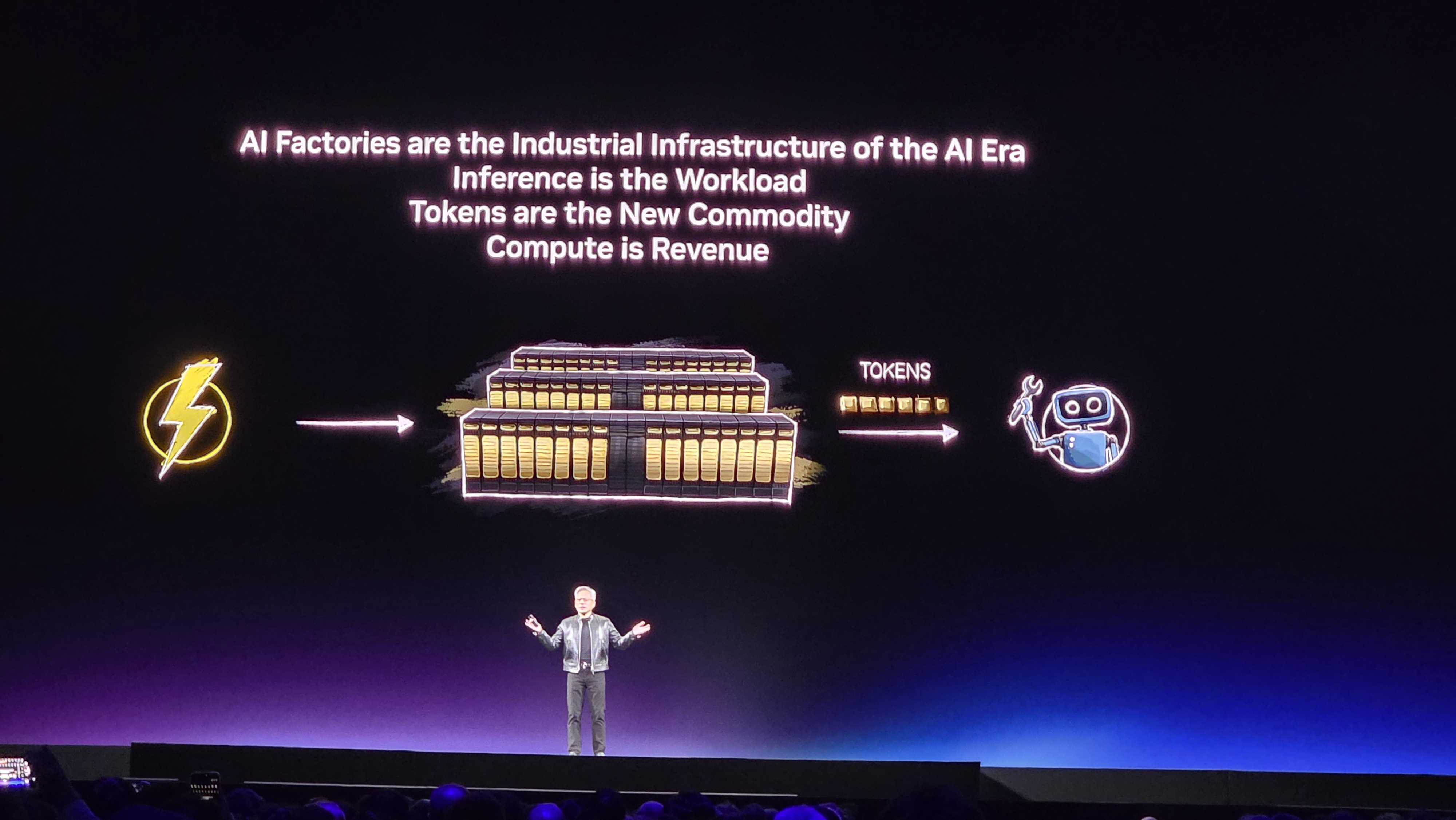Nvidia CEO Jensen Huang presenting at GTC 2026.