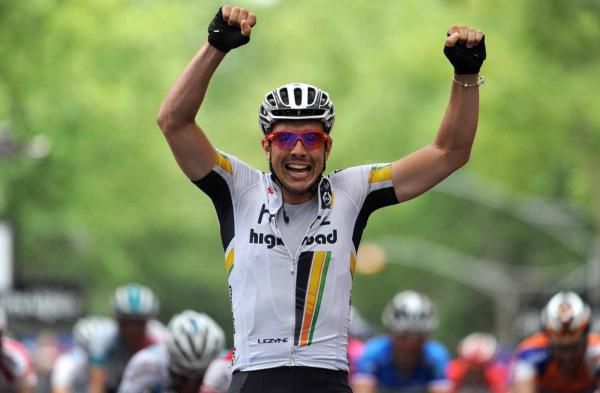 John Degenkolb (HTC-Highroad) can't hide his joy at winning stage two.