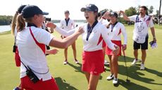 Rose Zhang and Team USA celebrate 2024 Solheim Cup victory