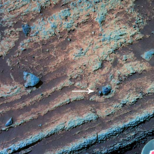 A rock fragment from an ancient volcanic eruption on Mars