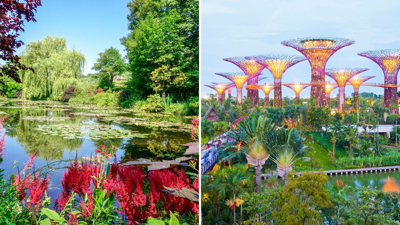 L-Monet&#039;s Garden, R-The Gardens by the Bay, Singapore 