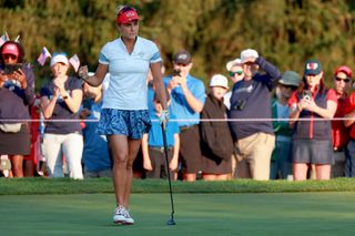 Lexi Thompson in Solheim Cup action in 2024