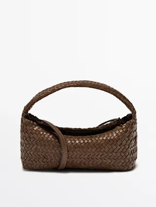 Massimo Dutti, Nappa Leather Mini Croissant Bag