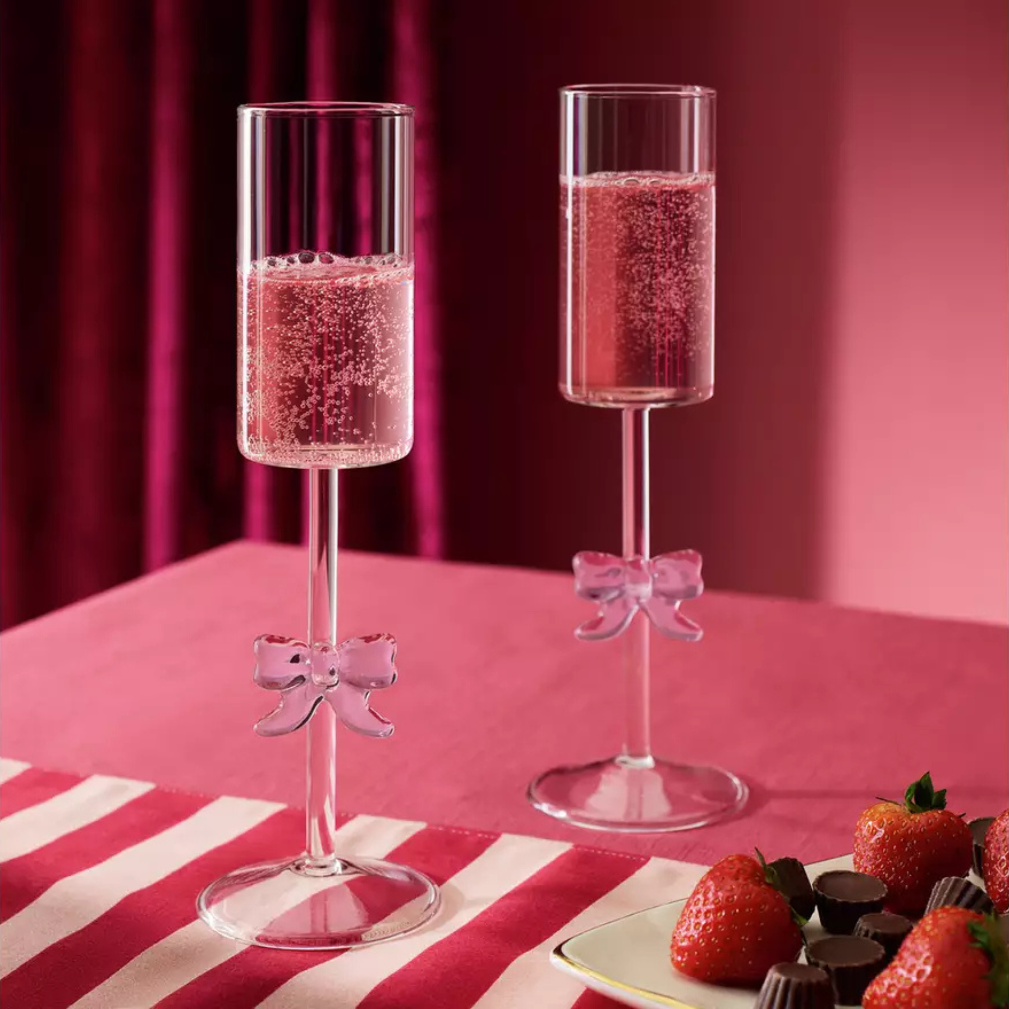 Argos Home Pack of 2 Bow Champagne Glass