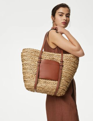 M&S Straw Tote Bag