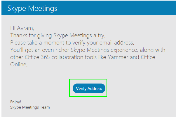 use outlook for a skype meeting