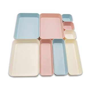 drawer organizer in pastel shades