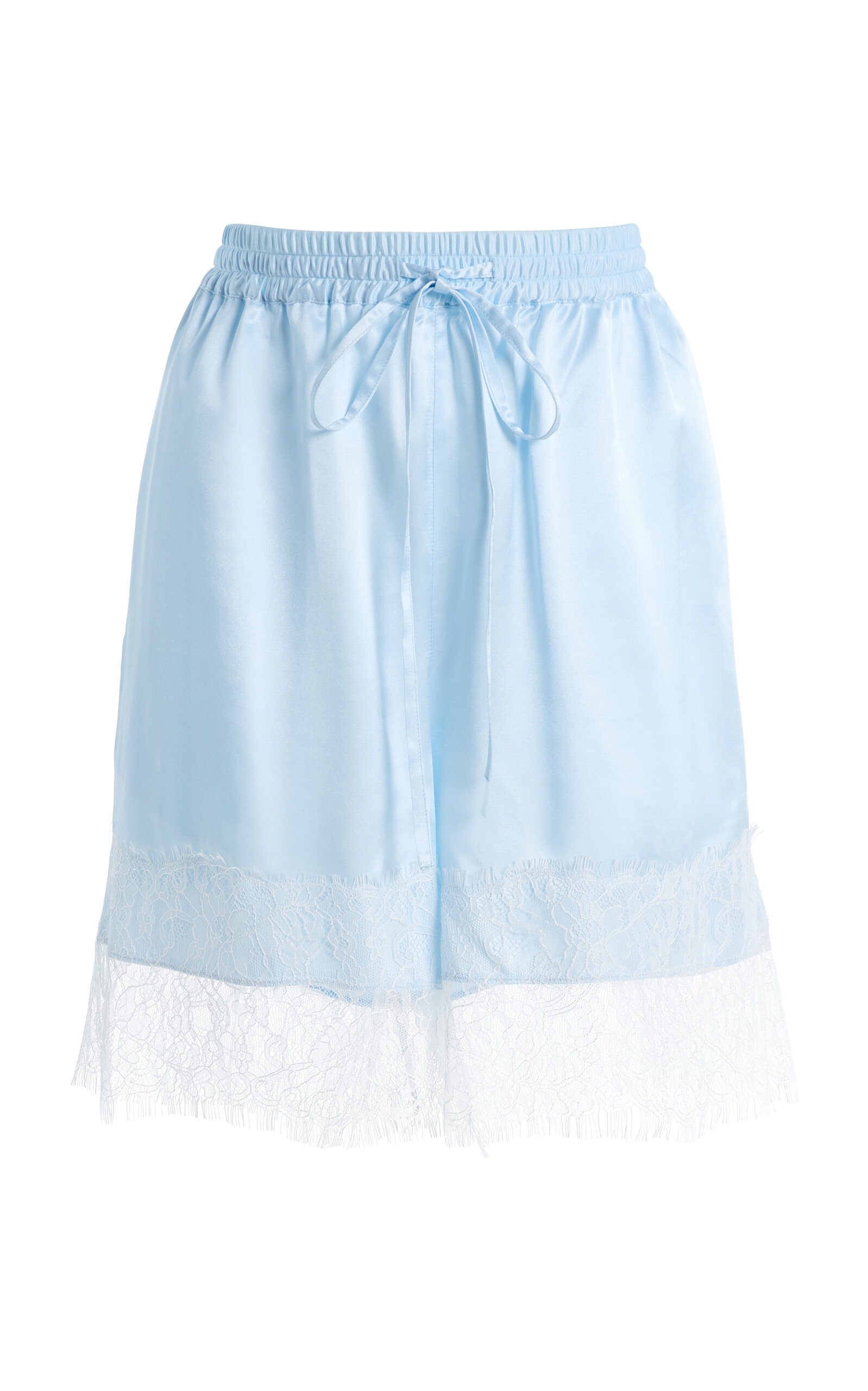 Exclusive Whisper Lace-Trimmed Silk-Blend Shorts