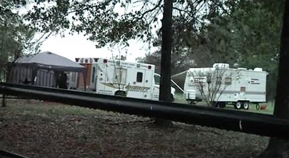 This camper trailer was the scene of a horrible mass murder in East Texas