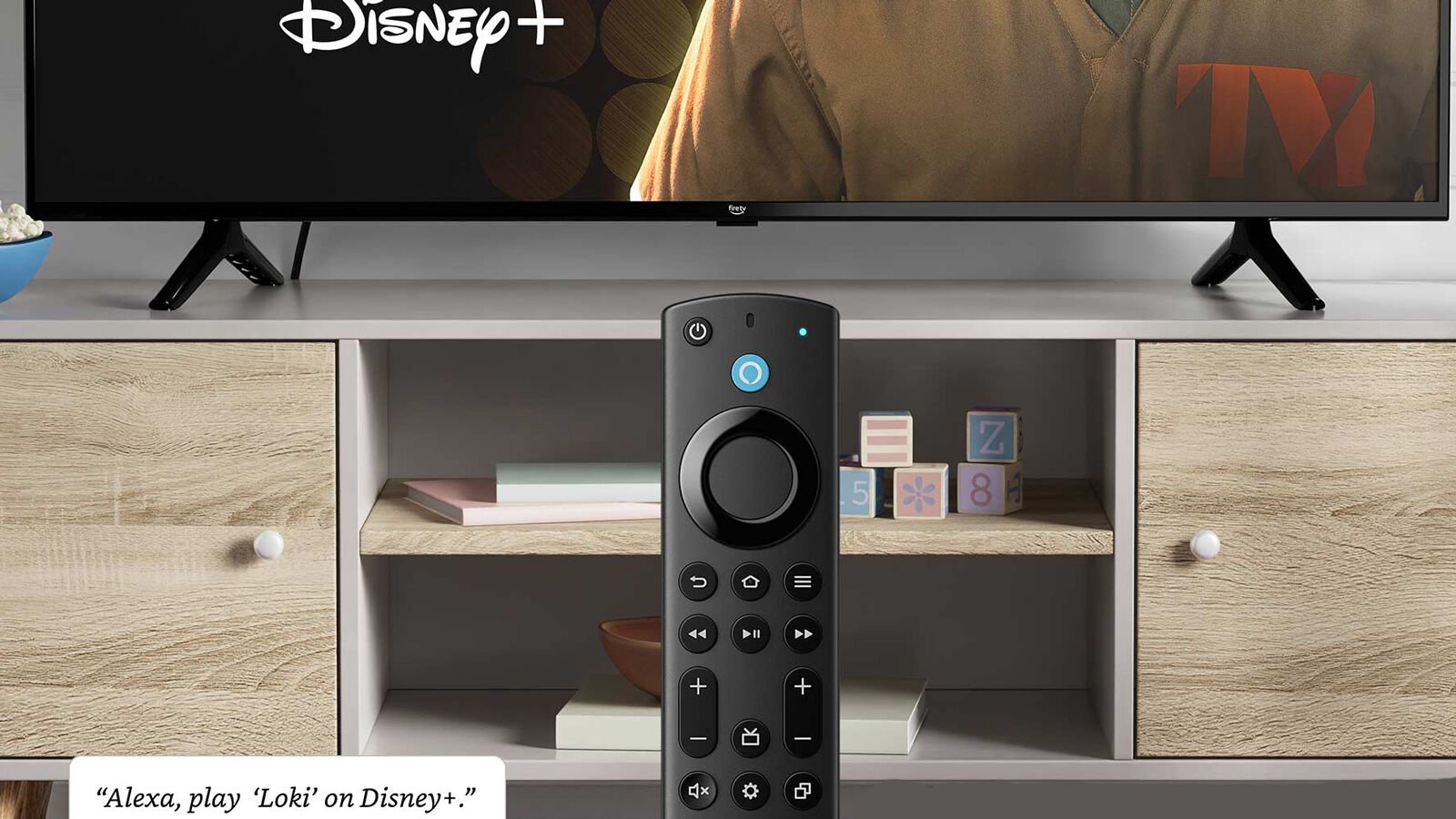 The Amazon Fire TV Omni Series on a home entertainment console.