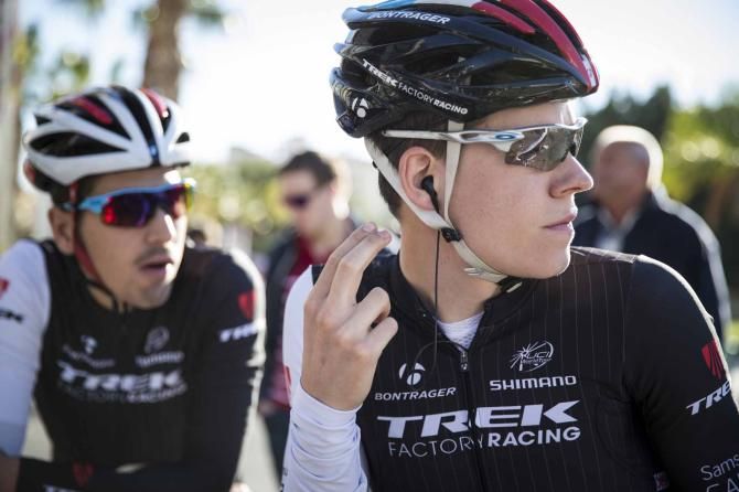 Bob Jungels prepares for the day's ride.