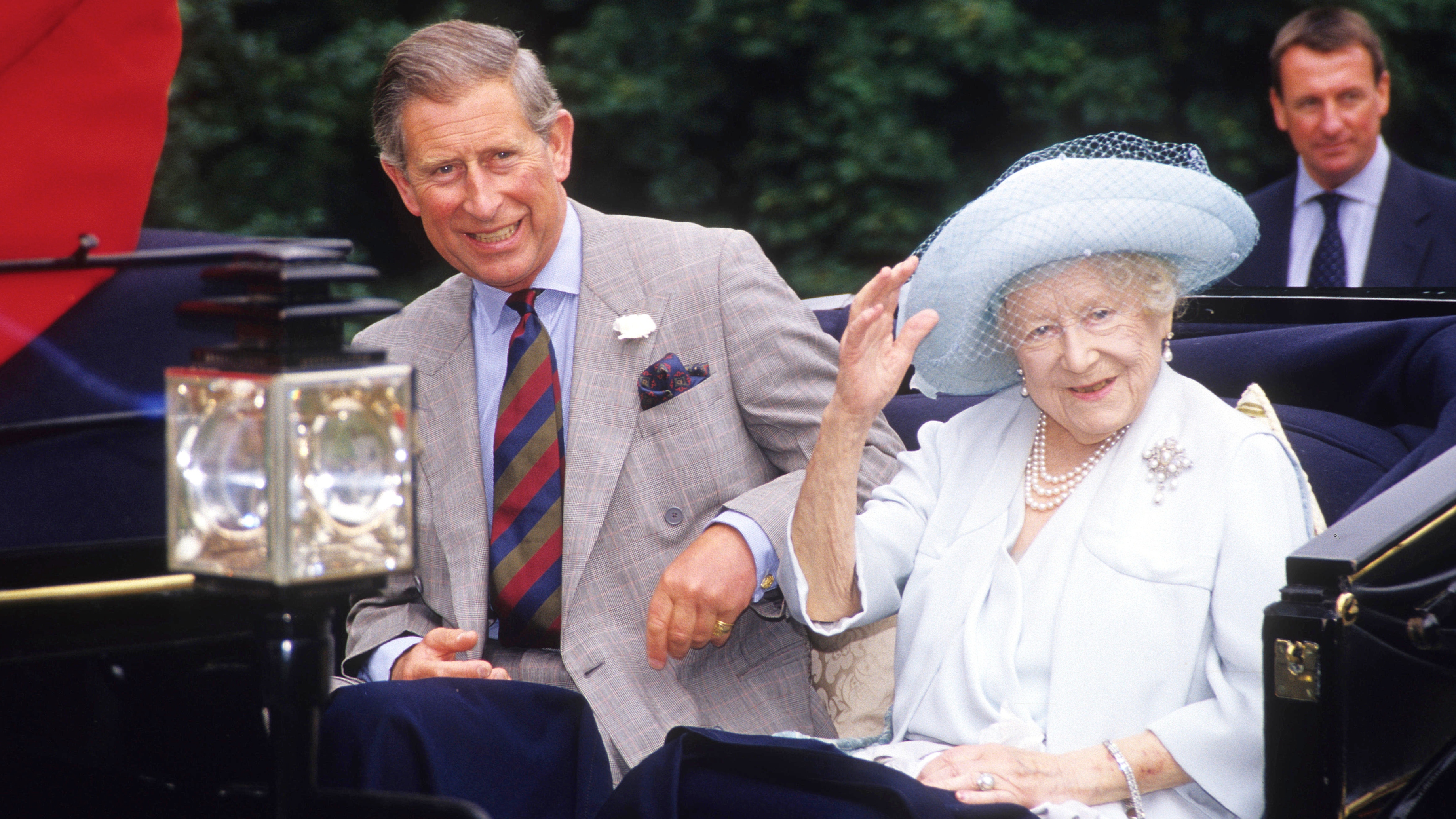 Queen Elizabeth, The Queen Mother and King Charles in 1990