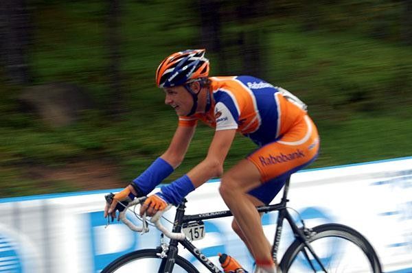 Marc De Maar (Rabobank) was chasing hard eight kilometres from the finish.