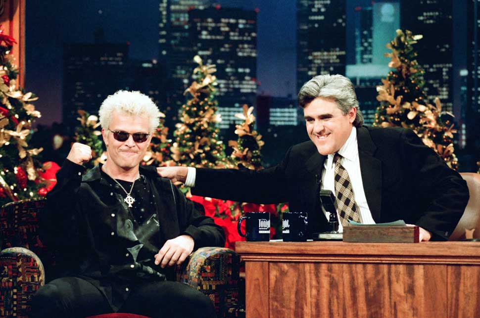 Billy Idol guests on The Tonight Show with Jay Leno, Christmas 1995