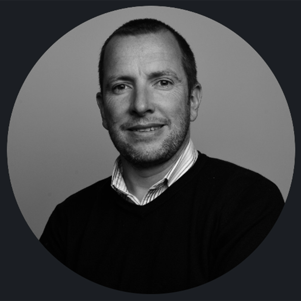 black and white photo of Nick Wood