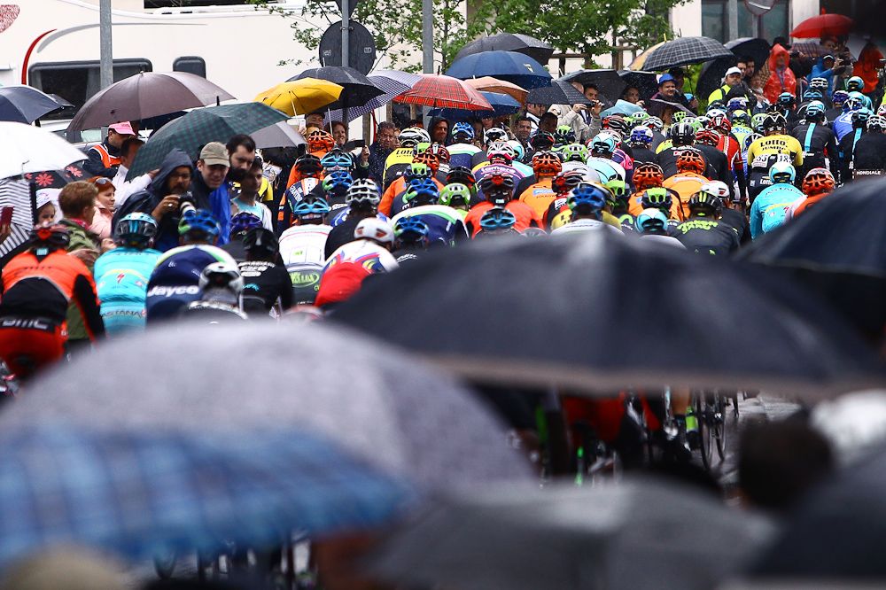 Another day for umbrellas at the Giro.