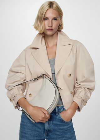 Cropped Trench Coat With Lapels - Women | Mango United Kingdom