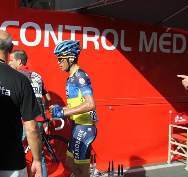 Alberto Contador (Saxo Bank - Tinkoff Bank) at post-race doping control