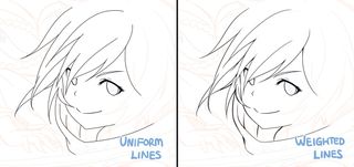 manga character art uniform lines vs weighted lines