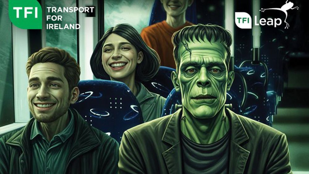 Halloween AI art used in a Transport for Ireland campaign