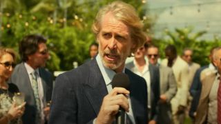 Michael Bay speaking at a wedding in Bad Boys For Life.