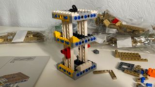 Lego Star Wars The Child set: image shows Lego Star Wars The Child set under construction