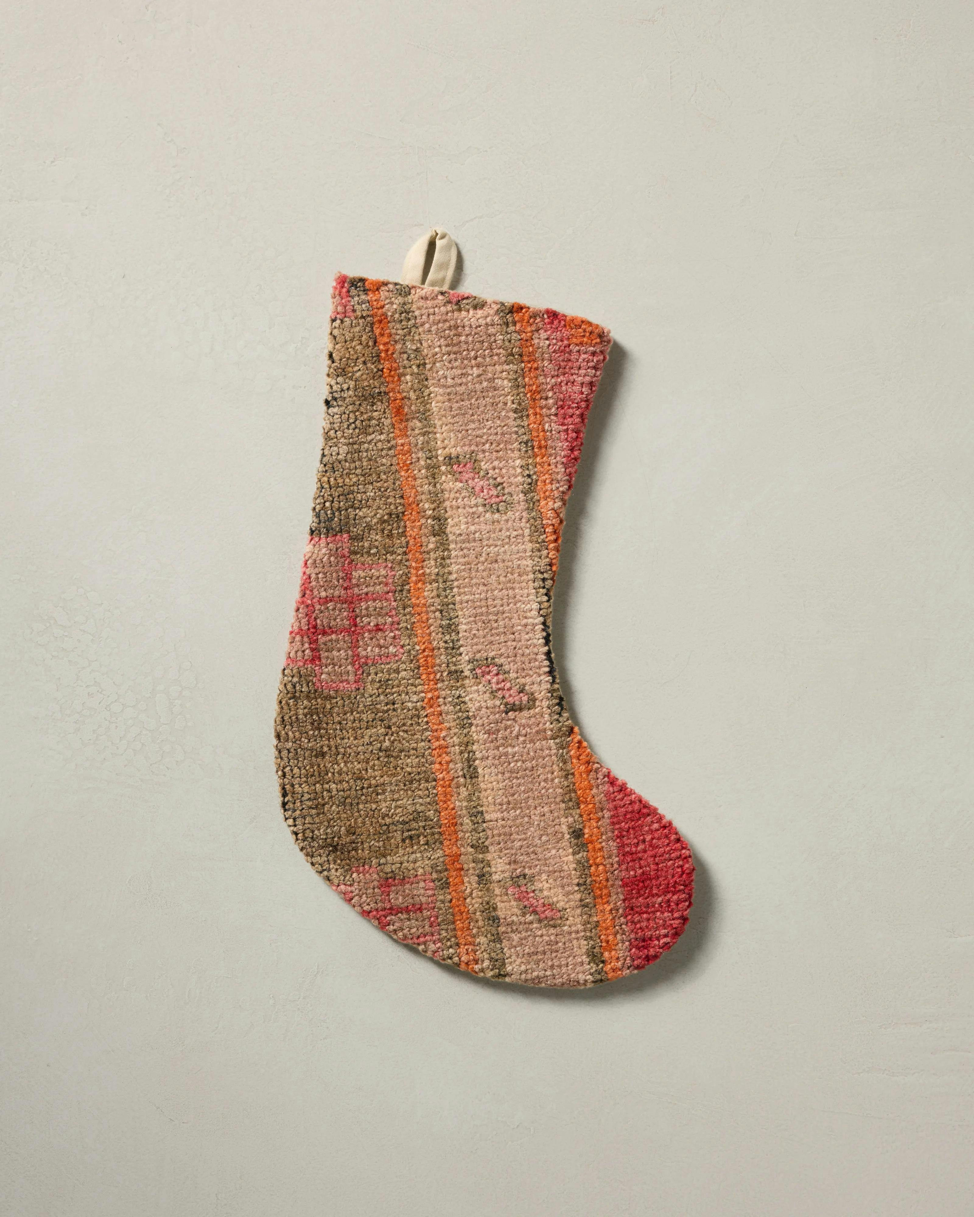 Tinsel Stocking - Tan Multi 12&quot; X 20&quot;