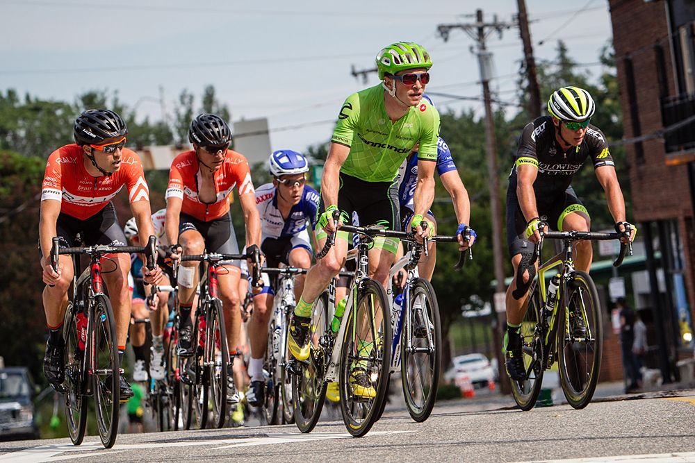 Ben King (Cannondale) at the front of the field before making the break
