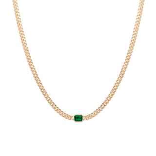 Emerald Curb Chain Necklace