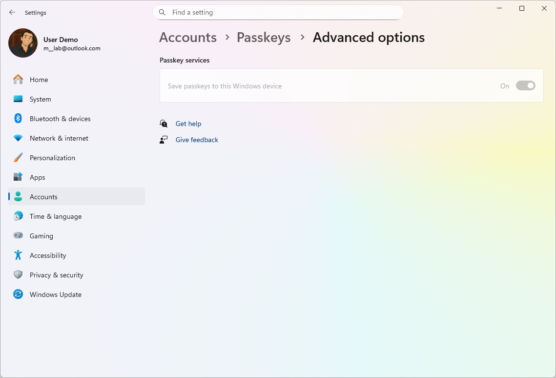 Windows 11 enable passkeys providers