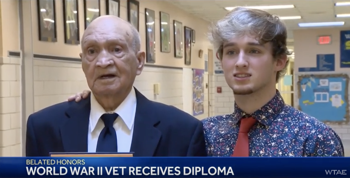 World War II Vet Receives High School Diploma Alongside Grandson | The Week