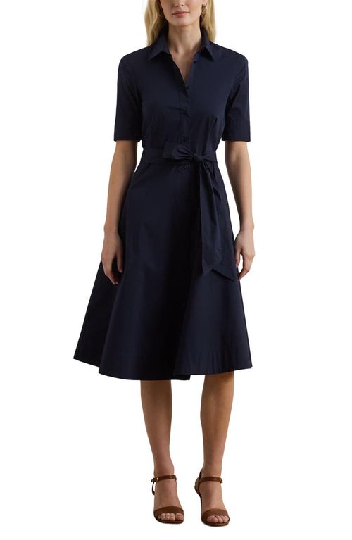 Finnbarr Silky Stretch Cotton Blend Shirtdress