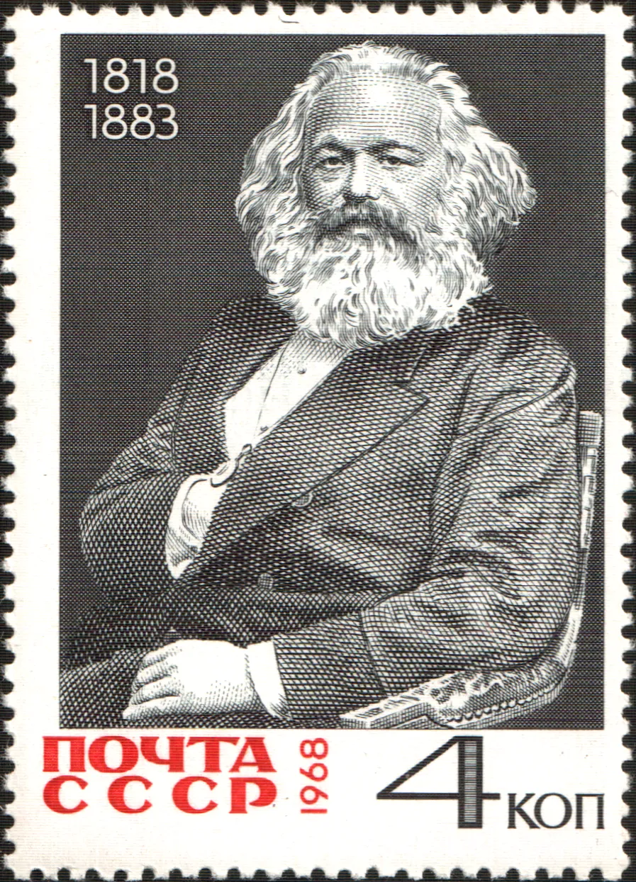 Karl Marx kimdi? Karl Marx'ın yer aldığı hatıra Sovyetler Birliği pulu