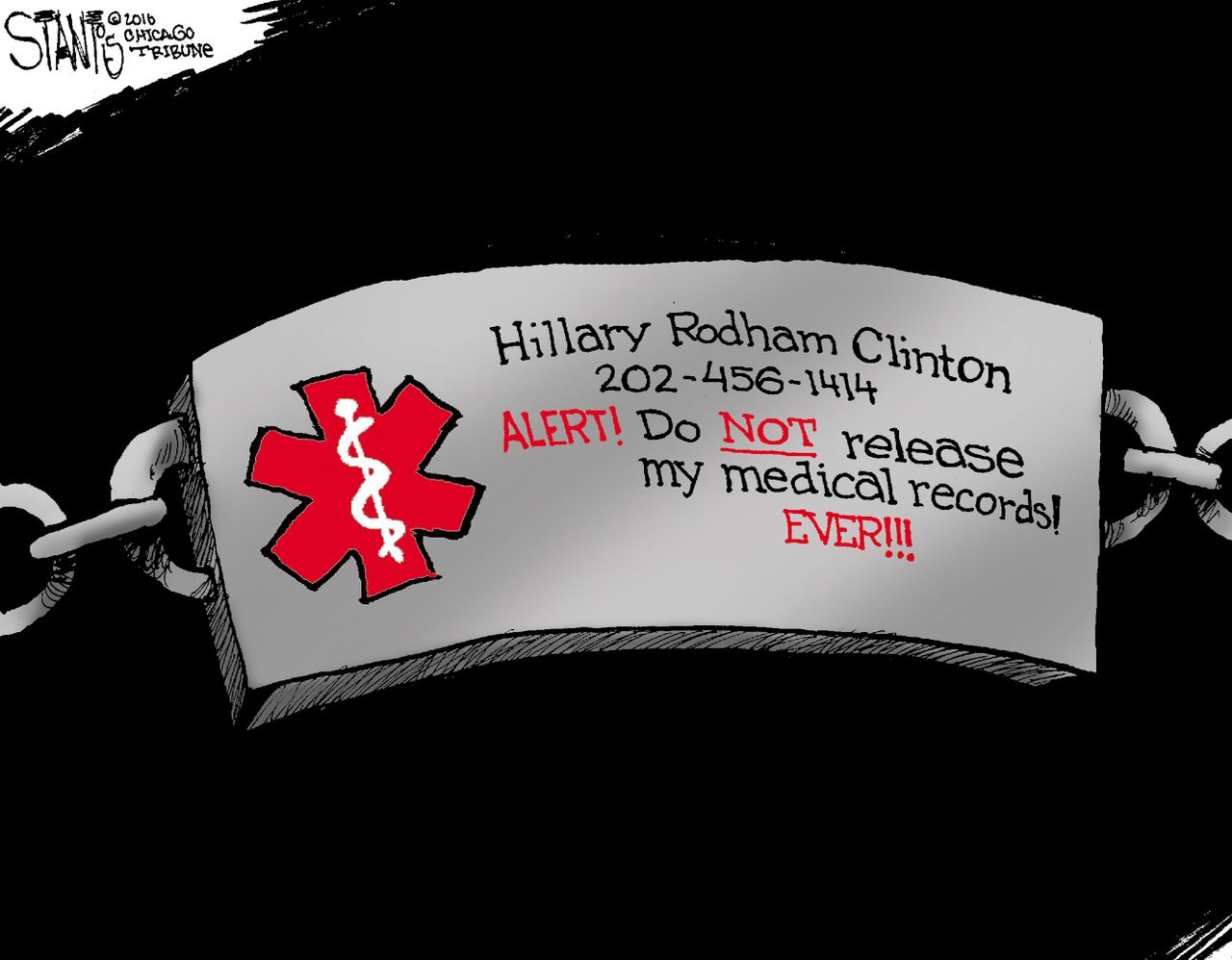 Political cartoon U.S. Hillary Clinton medical records