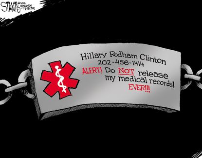 Political cartoon U.S. Hillary Clinton medical records