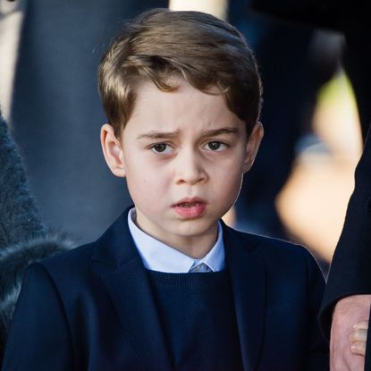 kings lynn, england december 25 prince george of cambridge attends the christmas day church service at church of st mary magdalene on the sandringham estate on december 25, 2019 in kings lynn, united kingdom photo by poolsamir husseinwireimage