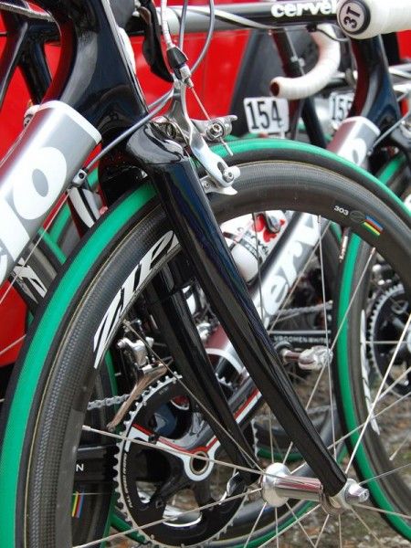 TestTeam bikes were fitted with unmarked forks