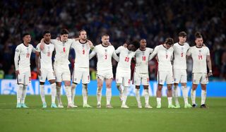 England players look on during the Euro 2020 final penalty shootout against Italy
