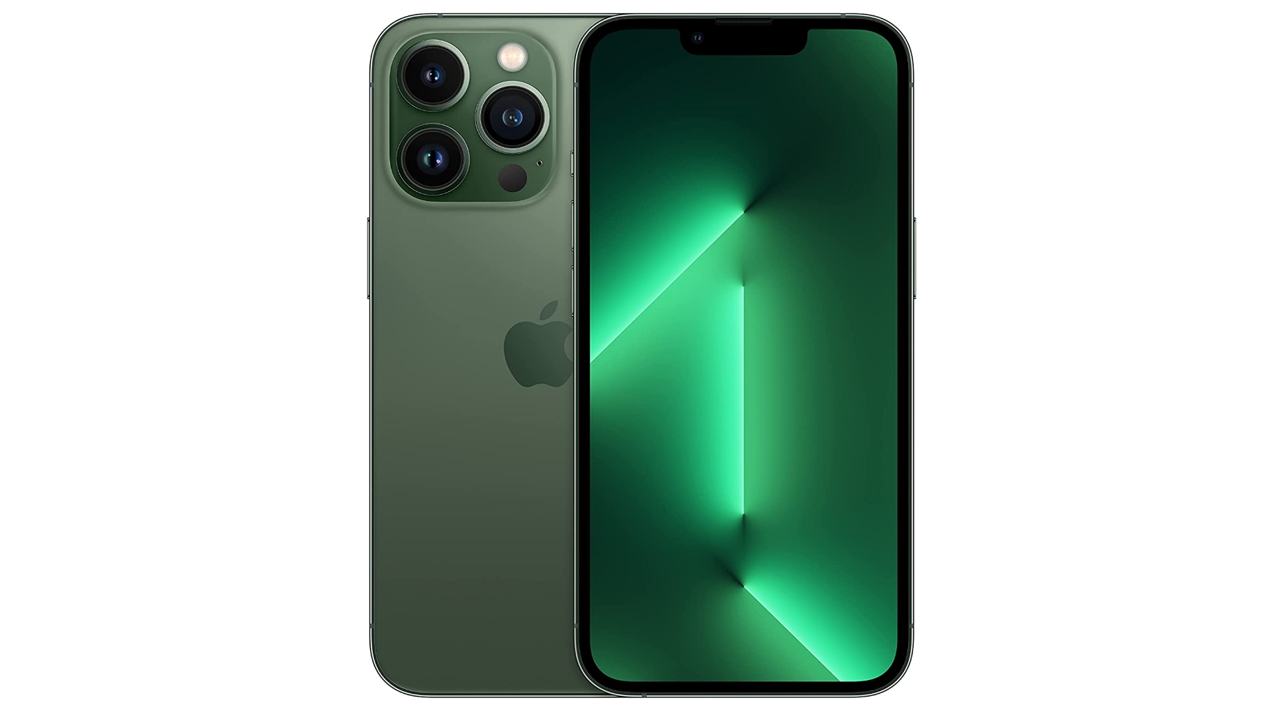 An iPhone 13 Pro in Alpine Green