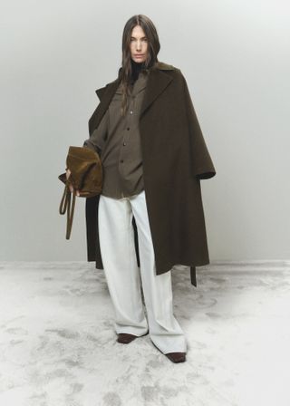 Handmade Long Coat With Belt - Women | Mango United Kingdom