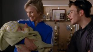 Sue and Robin and Kurt in Glee.