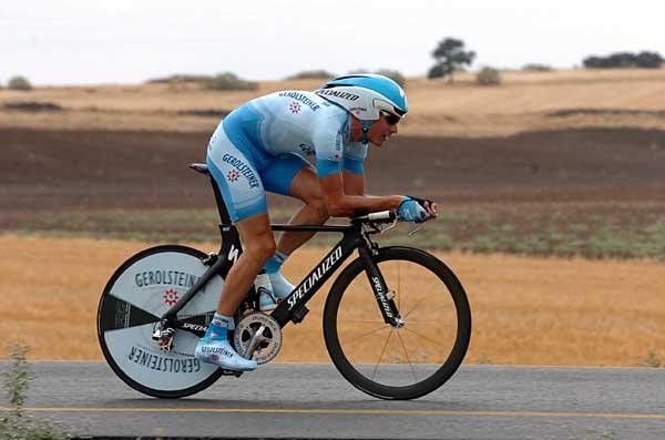 Sebastian Lang (Gerolsteiner) was inside the top five after the first time check, but ended up in 10th place.