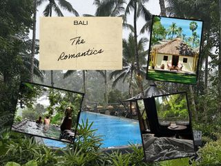 a collage of travel images featuring honeymoon destinations