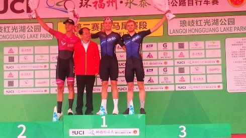 The stage 2 podium
