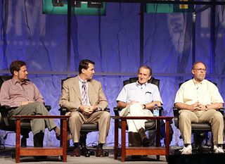 Around 2000/2001, processor manufacturers started to think more seriously about power consumption. This round at the 2001 Microprocessor Forum was one of the more memorable panels that included (from left to right) AMD CTO Fred Weber, Transmeta CTO David
