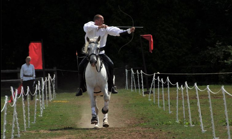Man with Bow on Horse