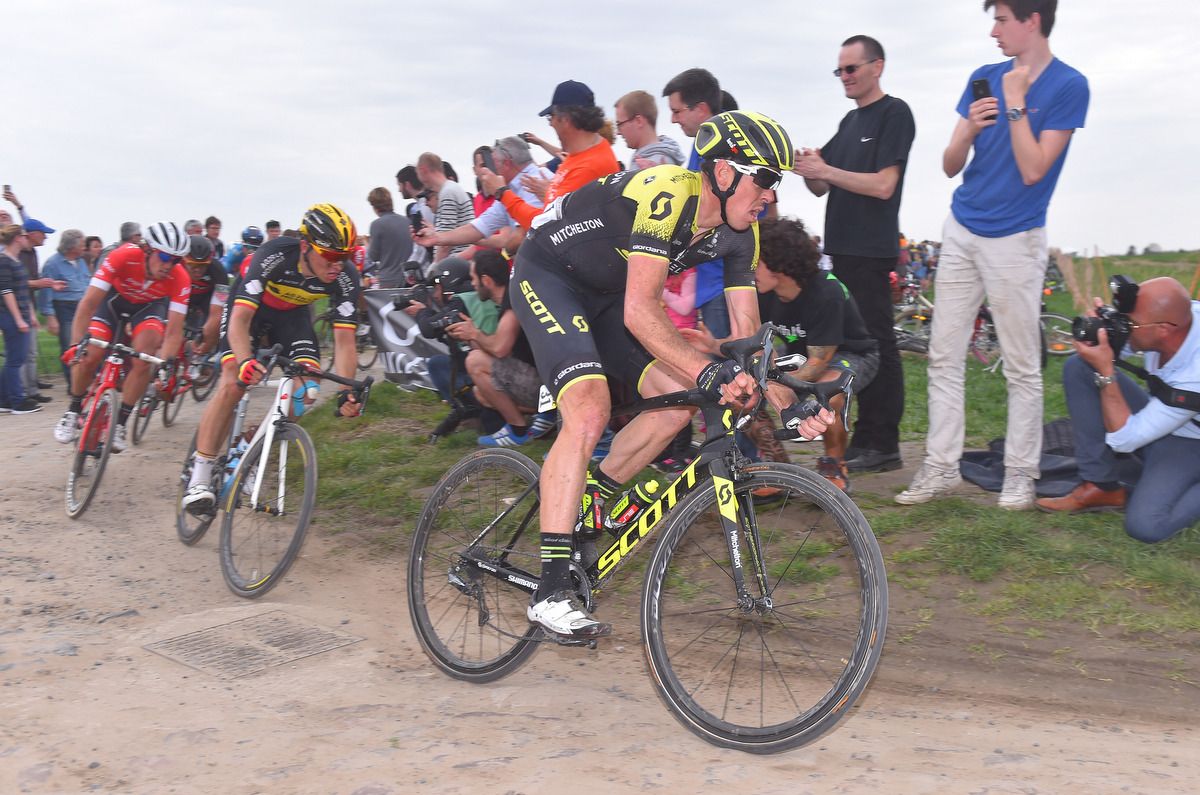 Mat Hayman (Mitchelton-Scott) on the pave