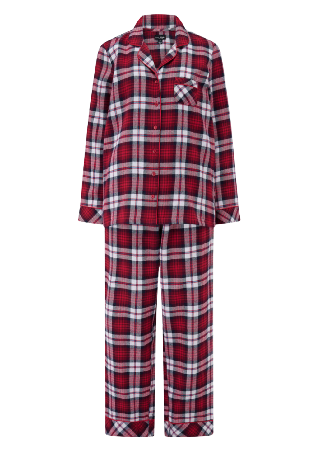 Cosy Check Brushed Cotton Pyjama Gift Set - Red/white/navy